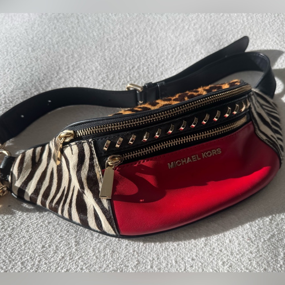 Michael Kors Medium Animal-Print Belt Bag